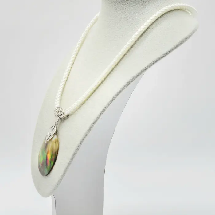 Weiss-Silber Muschel-Collier 8