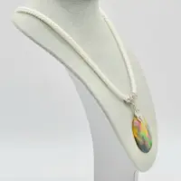 Weiss-Silber Muschel-Collier 9